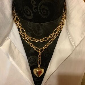 J Crew gold heart necklace